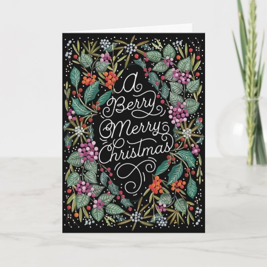 Een kerst van Berry Merry Kaart (Voorkant)