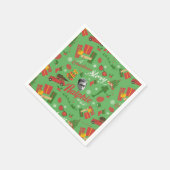 Een kerstair groen pictogram servet (Hoek)