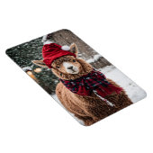 Een kerstalpaca magneet (Rechterzijde)