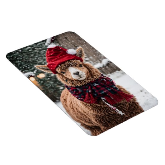 Een kerstalpaca magneet (Rechterzijde)