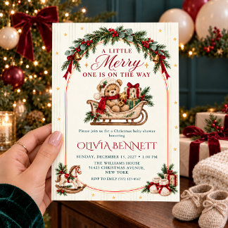 Een Kerstbabyfeestje met een Teddybeer Kaart