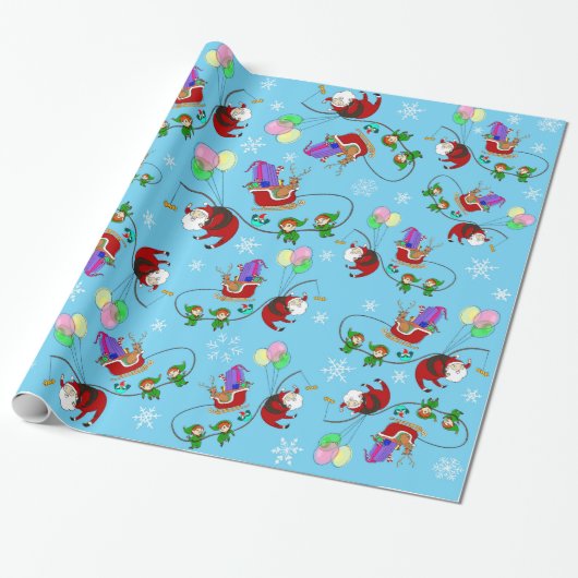 Een kerstbeurs cadeaupapier (Uitgerold)