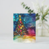 Een kerstboom alcoholinkten briefkaart (Staand voorkant)
