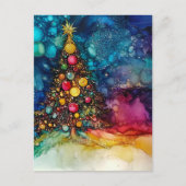 Een kerstboom alcoholinkten briefkaart (Voorkant)