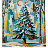 Een kerstboom illustratie 2 - Douchegordijn (Voorkant)