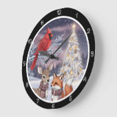 Een kerstboom met een gouden ster grote klok (Hoek)