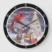 Een kerstboom met een gouden ster grote klok (Voorkant)