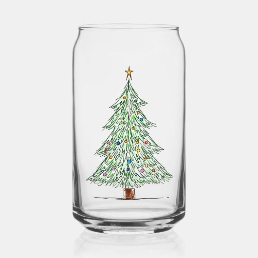 een kerstboombeker blikvorm glas (Voorkant)