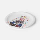 Een kerstboomboek en verlichting voor lezers papieren bordje (Gekanteld)