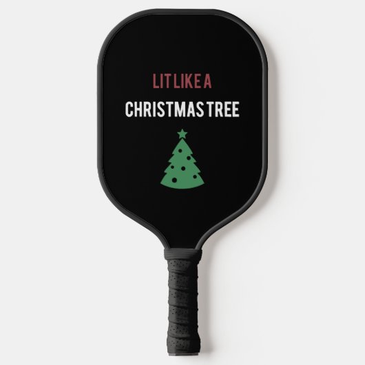een kerstboomboom met een groene boom voor kerstmi pickleball paddle (Voorkant)