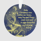 Een kerstboomgebed voor vreugde en vrede ornament (voorkant)