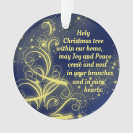 Een kerstboomgebed voor vreugde en vrede ornament
