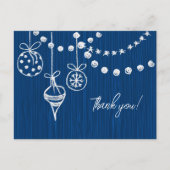 Een Kerstbruiloft Witte Krijt Design op Blauw Briefkaart (Voorkant)