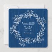 Een Kerstbruiloft Witte Krijt Design op Blauw Kaart (Achterkant)