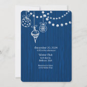 Een Kerstbruiloft Witte Krijt Design op Blauw Kaart (Achterkant)