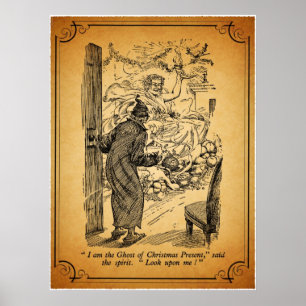 Een kerstcadeau: De gastheer van Kerstmis aanwezig Poster