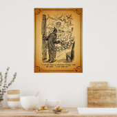 Een kerstcadeau: De gastheer van Kerstmis aanwezig Poster (Keuken)