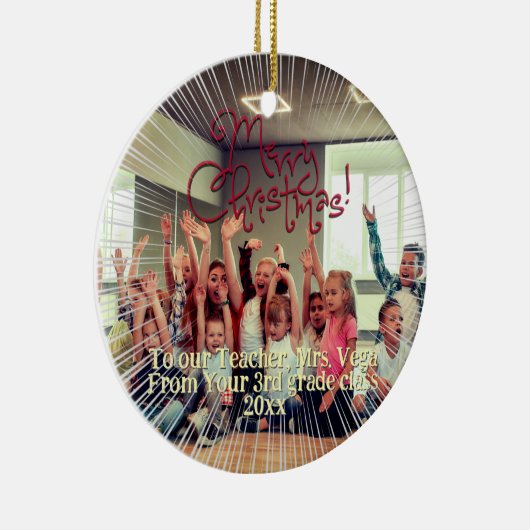 Een kerstcadeau voor je favoriete leraar keramisch ornament (Rechts)