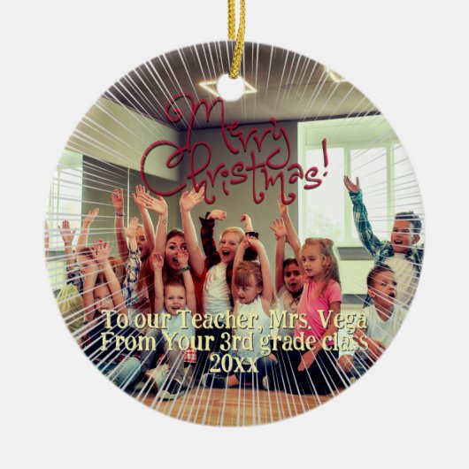 Een kerstcadeau voor je favoriete leraar keramisch ornament (Voorkant)