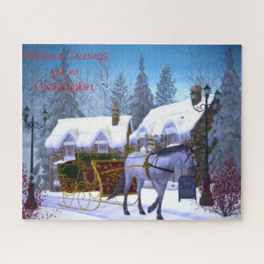 Een kerstcadeau voor mijn kleindochter. legpuzzel (Horizontaal)