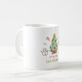 een kerstcadeaubeker koffiemok (Voorkant links)