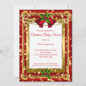 Een kerstcadeautje Baby shower Red Gold AA Kaart (Achterkant)