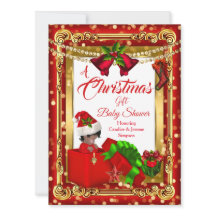 Een kerstcadeautje Baby shower Red Gold AA