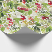 Een kerstcadeautje met botanische kerstfeestdagen cadeaupapier (Hoek)