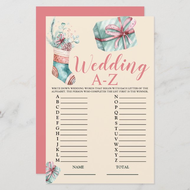 Een kerstcadeautje met een bruiloft van A-Z (Voorkant / Achterkant)