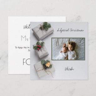 Een kerstcadeautje met godparent-voorstel Foto's Kaart