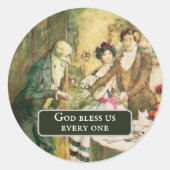 Een kerstcadeautje met kerstmis ronde sticker (Voorkant)