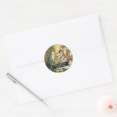 Een kerstcadeautje met kerstmis ronde sticker (Envelop)
