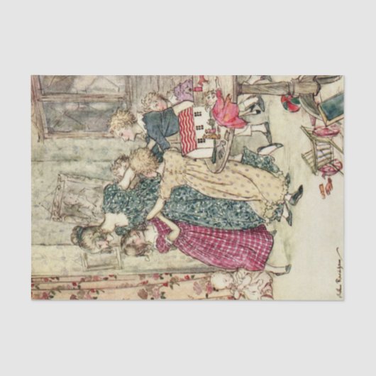 Een kerstcarol A, gebarsten en boistandige groep Tissuepapier (Voorkant)