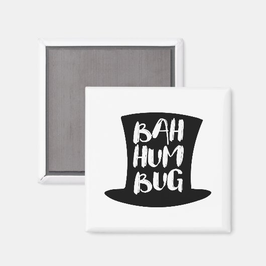 Een kerstcarol Bah Humbug Holiday Square Magnet (Voorkant / Achterkant)