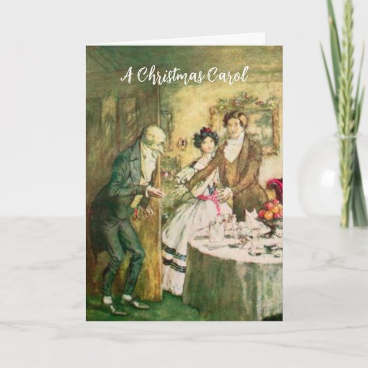 Een kerstcarol Dickens Scrooge Vintage Kaart (Voorkant)