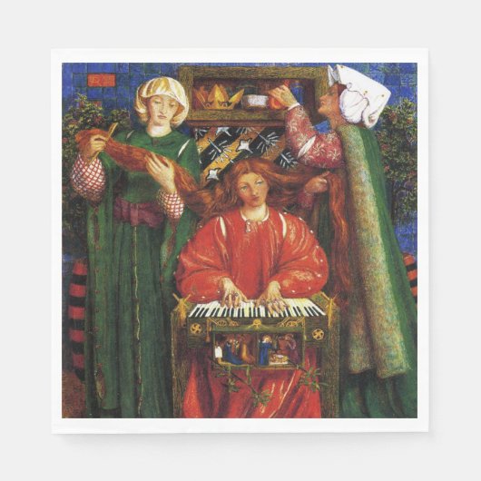 Een kerstcarol (Kerstmis) (Dante Gabriel Rossetti) Servet (Voorkant)