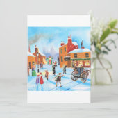 Een kerstcarol met scrolloge en kleine Tim met G B Feestdagenkaart (Staand voorkant)