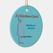 Een kerstcarol scrollen: "God zegene ons iedereen" Keramisch Ornament (Rechts)