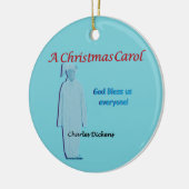 Een kerstcarol scrollen: "God zegene ons iedereen" Keramisch Ornament (Links)