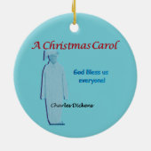 Een kerstcarol scrollen: "God zegene ons iedereen" Keramisch Ornament (Achterkant)