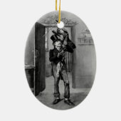Een kerstcarol: Tiny Tim Keramisch Ornament (Achterkant)
