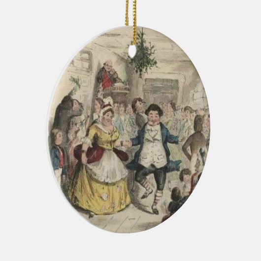 Een kerstcarol-versiering keramisch ornament (Rechts)