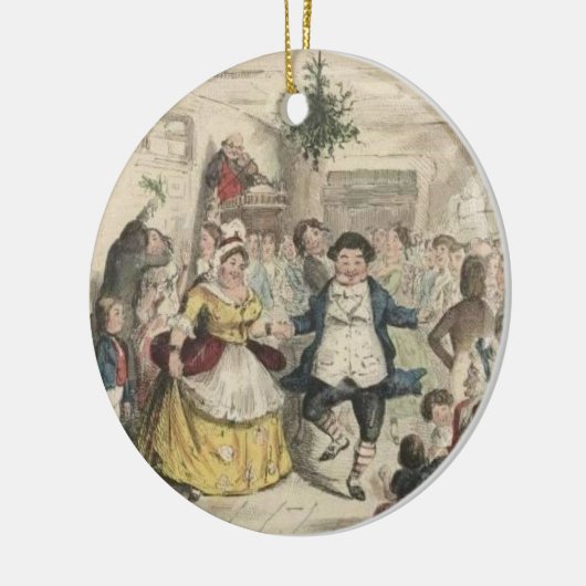 Een kerstcarol-versiering keramisch ornament (Links)