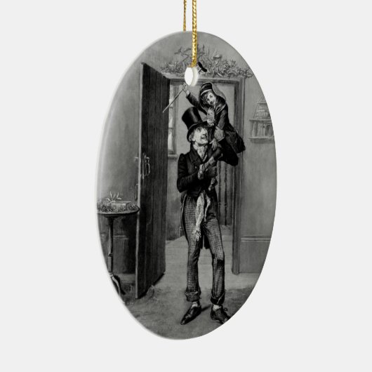 Een kerstcarol-versiering keramisch ornament (Rechts)