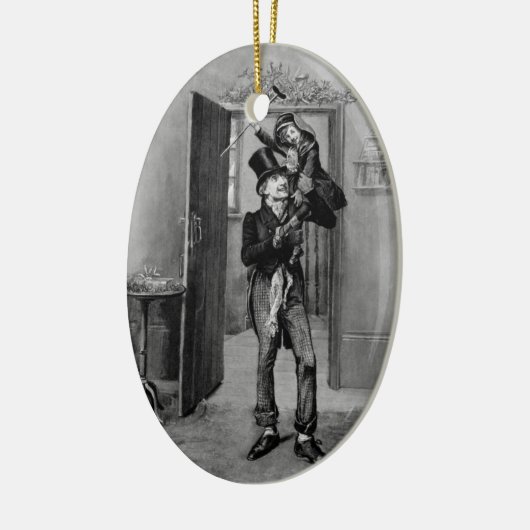 Een kerstcarol-versiering keramisch ornament (Links)