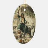Een kerstcarol-versiering keramisch ornament (Rechts)