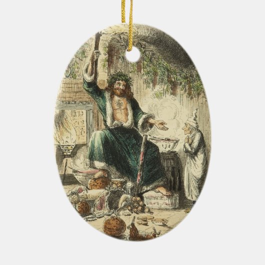 Een kerstcarol-versiering keramisch ornament (Achterkant)