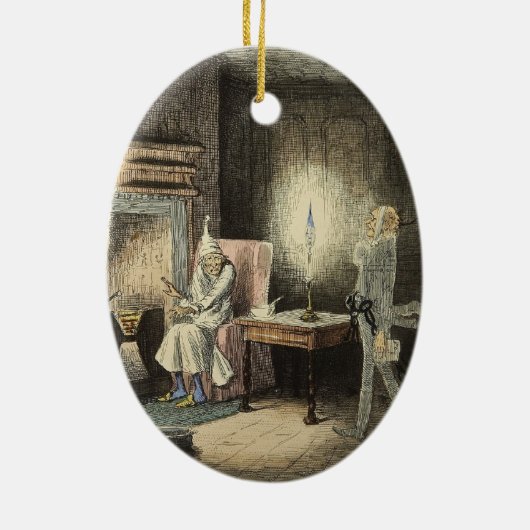 Een kerstcarol-versiering keramisch ornament (Achterkant)