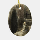 Een kerstcarol-versiering keramisch ornament (Achterkant)