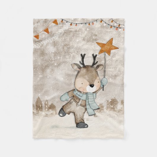 Een kerstdeken is op zoek naar een baby om te wikk fleece deken (Voorkant)